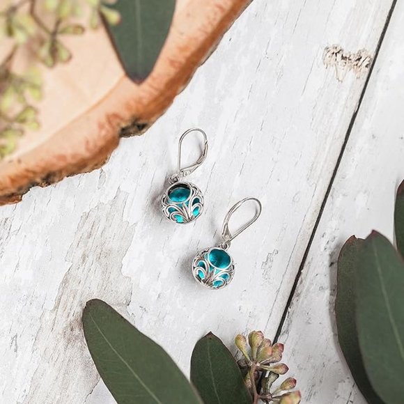 Handmade Recycled Vintage Mason Jar and Sterling Silver Vintage Lace Lever Back - Picture 3 of 6